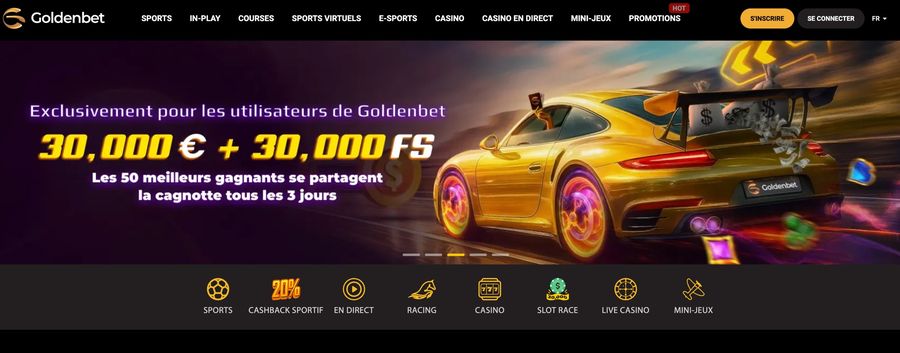 Interface du casino Goldenbet en français